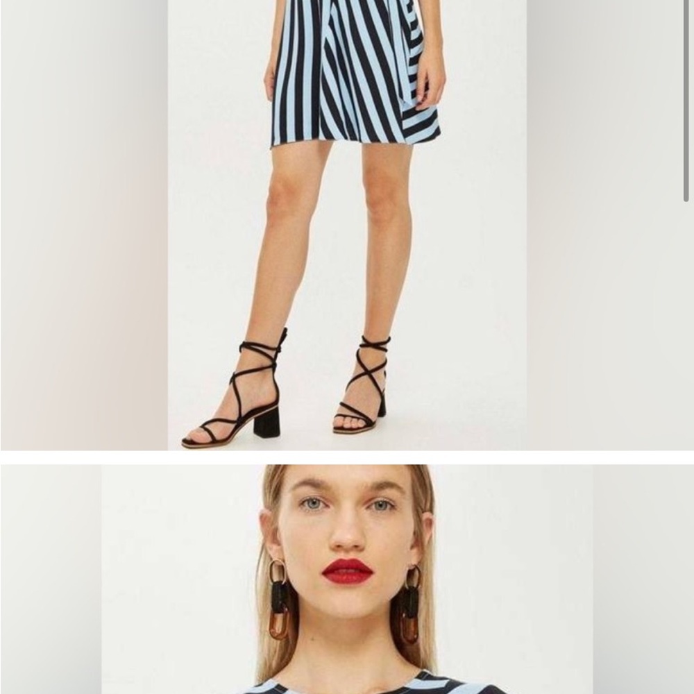 Top Shop Striped Black and Blue Dress